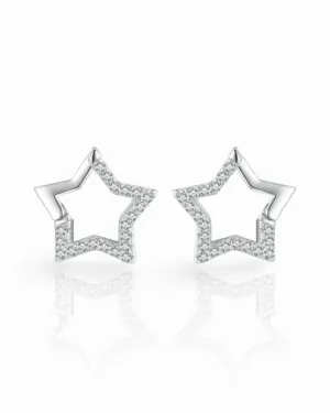 Sterling Silver Star Huggie Earring