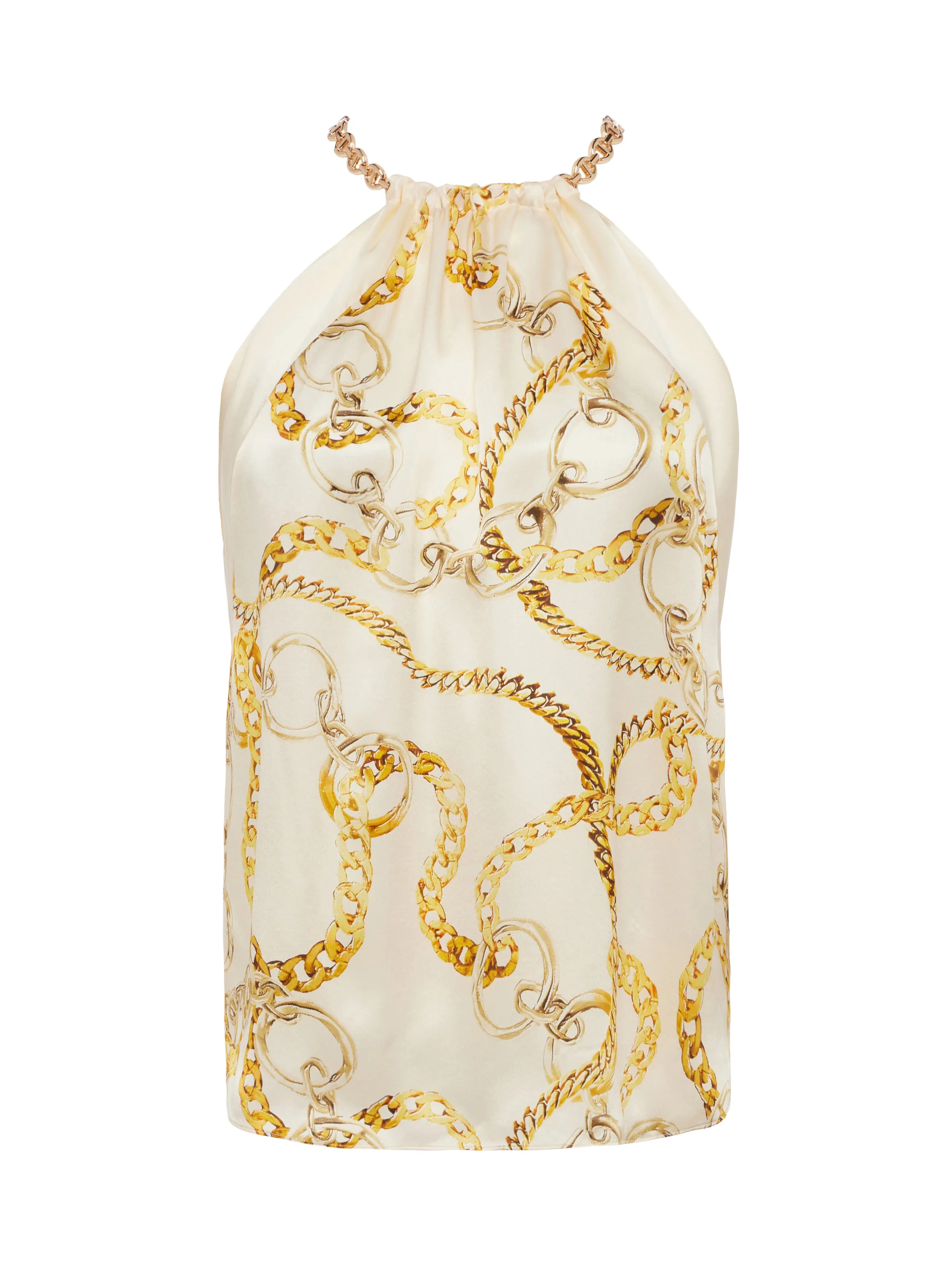 Tillie Silk Chain-Neck Top