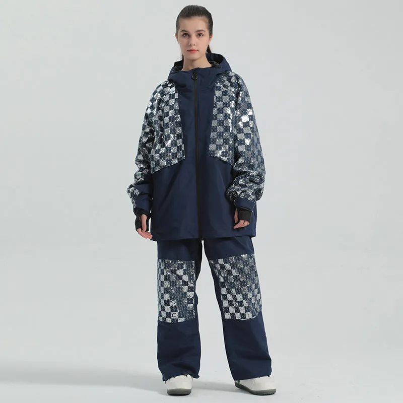 Unique Sequins 2 Pieces Skiing Suits for Women