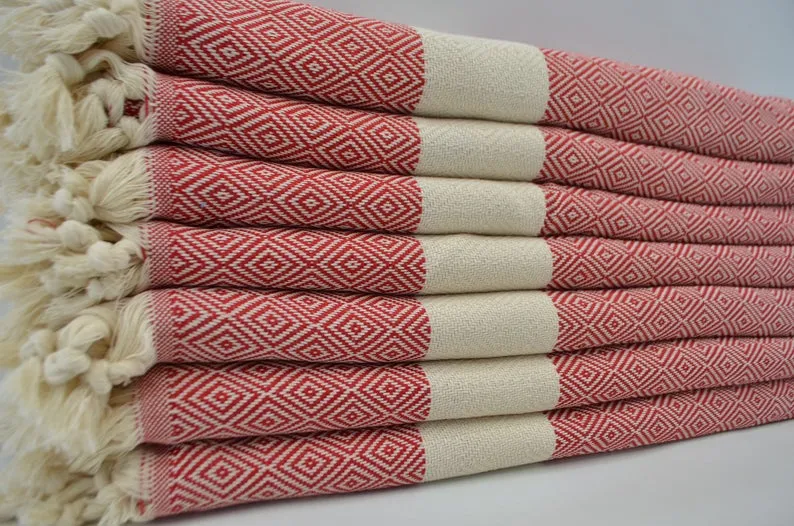 VENICE RED TURKISH TOWEL