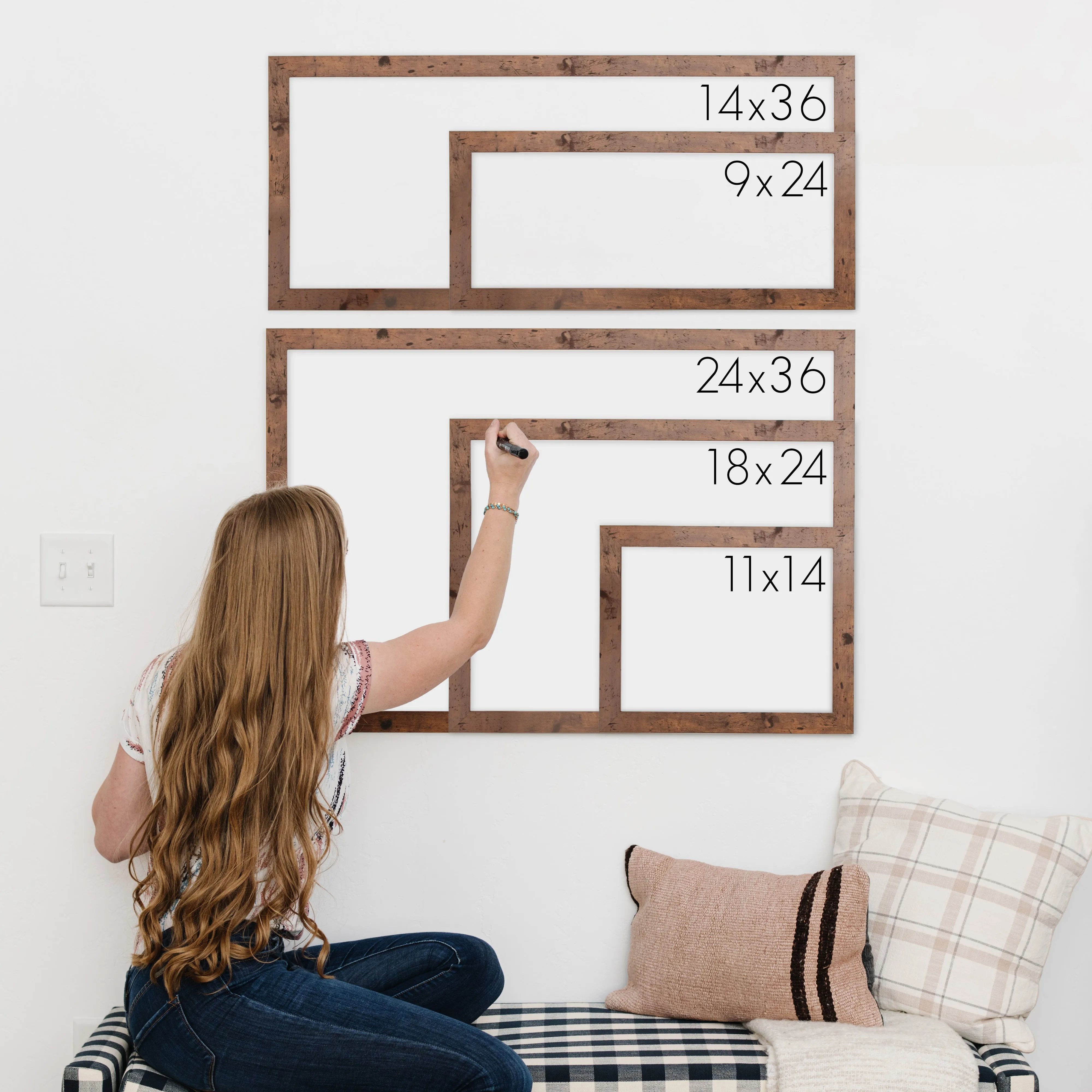 Weekly Framed Whiteboard Calendar   2 sections | Horizontal Pennington