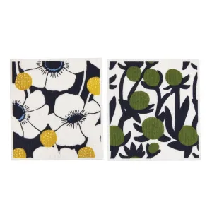 Windflower Eco-Friendly blu Sponge Cloth- Set of 2