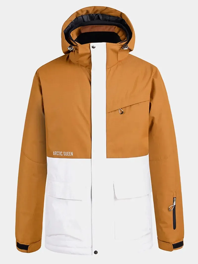 Women Colorblock Insulated Cargo Ski Jacket