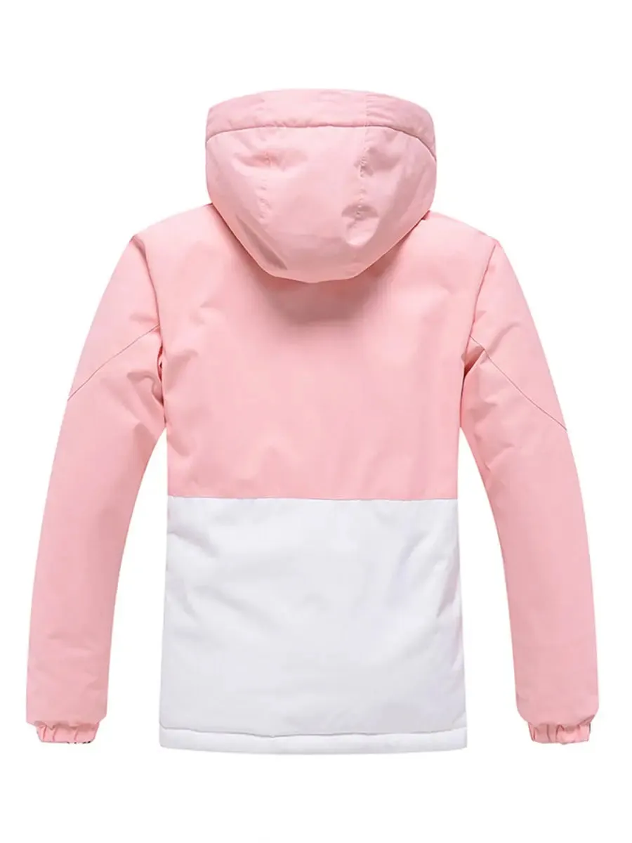 Women Colorblock Insulated Cargo Ski Jacket